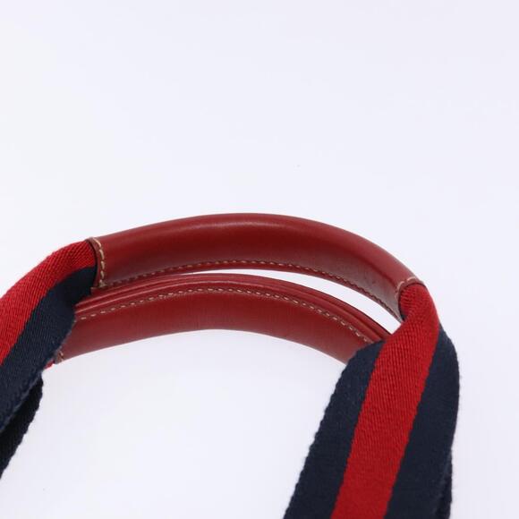 GUCCI GG Crystal Sherry Line Tote Bag Coated Canvas Red Navy - Picture 8 of 13